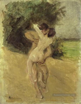 amour scène 1926 Max Liebermann allemand impressionniste nu Peinture à l'huile